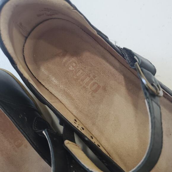Alegria Mary Jane Wedge Shoes Womens Size EU 39 Black Leather Cutout Whimsy - Picture 4 of 12